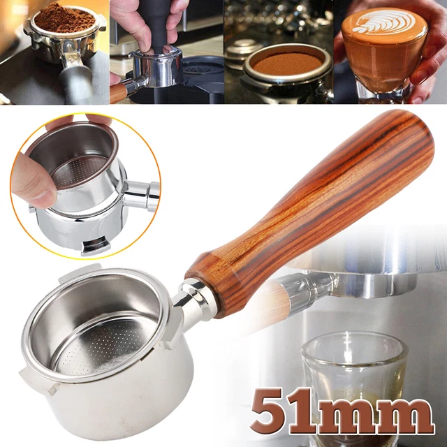 Delonghi Ec 685 Siebträger Ersatz Edelstahl 51MM ESPRESSO BODENLOSER Siebträger,Kaffee-Filterhalter für Delonghi