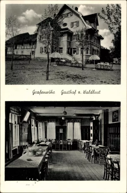 Alte AK PK Postkarte gelaufen Foto SW Grafenwöhr Gasthof zur Waldlust Feldpost