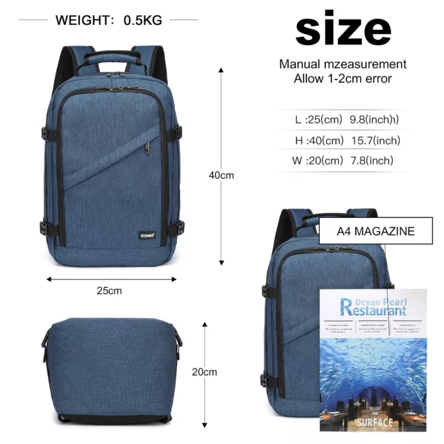 Carry On Backpack 40x20x25 Ryanair Cabin Flight Bag Travel Luggage Shoulder Bag 3