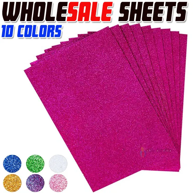 10 PCS A4 Glitter foam Premium Quality 12 Colours Arts Crafts foam Sheets