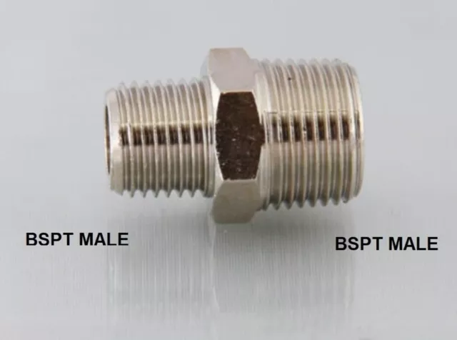 Adaptateurs réducteurs BSPT mâle à mâle en acier inoxydable 316 réduisant les mamelons hexagonaux