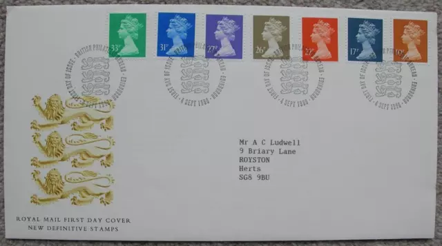 First Day Cover  - Low Value Definitive Stamps - 4th September 1990