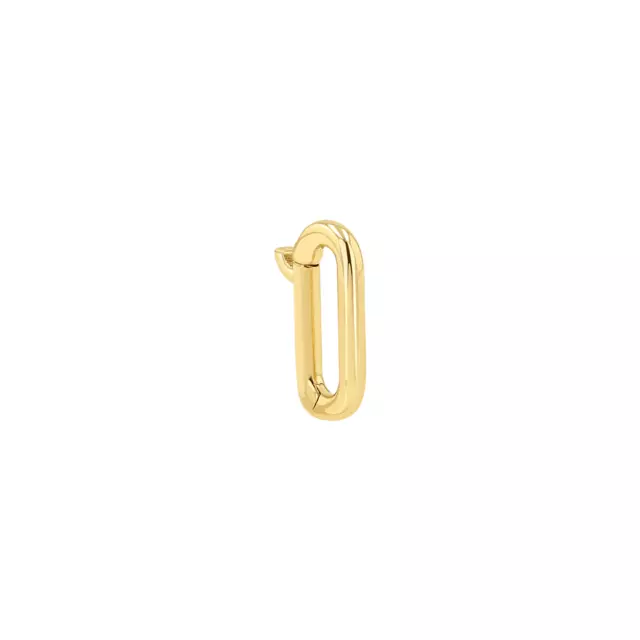 14K Sólido Oro Petite Papel Clip Charm Conector Accesorios Para Collar Hacer