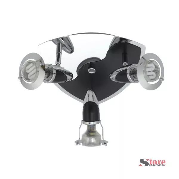 Plafoniera 3 Faretti Caypso 1 Eglo 89889 Orientabili Lampada da Soffitto Parete