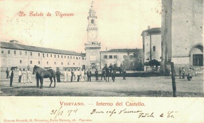 Pavia Vigevano interno del castello Militari spedita f piccolo 