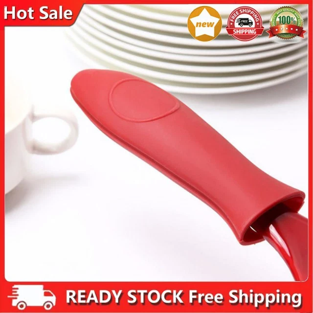 Supporto pentole in silicone resistente al calore maniglia calda strumento da cucina (rosso)