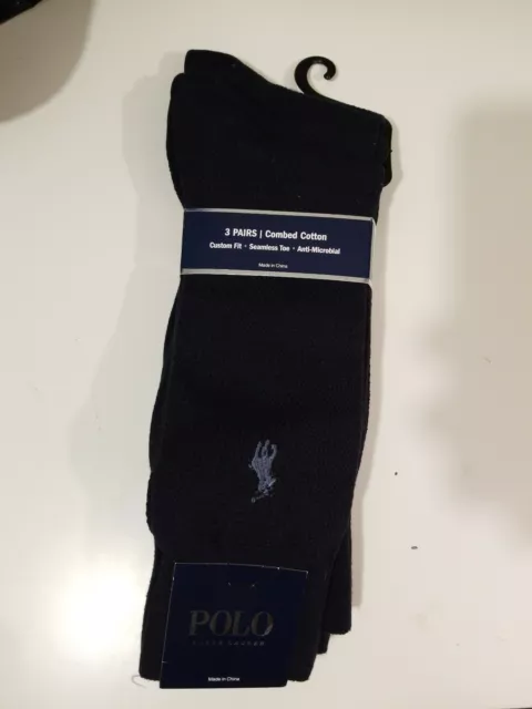 New Polo Ralph Lauren Men Socks 3 pair  Navy