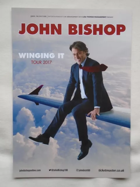 JOHN BISHOP Live event "Winging It" UK & Ireland Tour 2017 promo tour flyers x 2