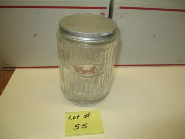 Hoosier Cabinet Original Tea Spice Jar Glass With Defects  Lot # 55