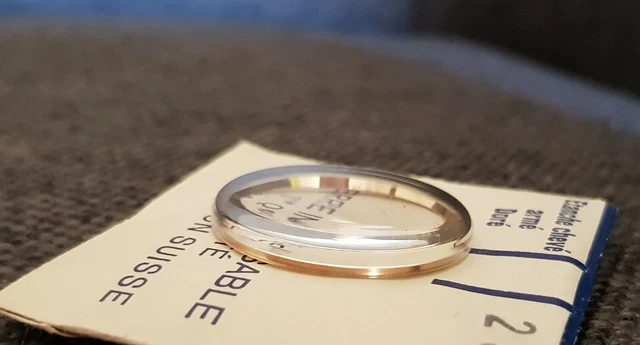 Verre Plexi Blindé Avec Bague Acier Pour Yema Superman 87062/990 Feet - Neuf Avec étiquette