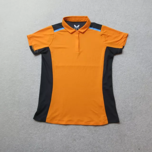 Polo Shirt Mclaren F1 donna UK 10 arancione casual sport Castore Team EU 38 NUOVA SENZA ETICHETTE