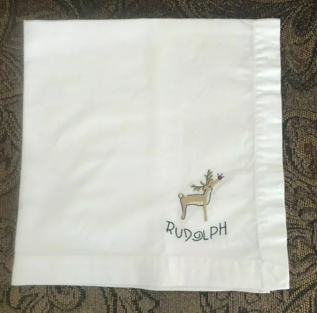 Pottery Barn Reindeer Holiday Dinner Napkins Replacements EUC NLA