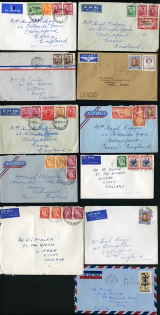 New Zealand NZ Collection of 11 Air Mail Covers from 1946 to 1956