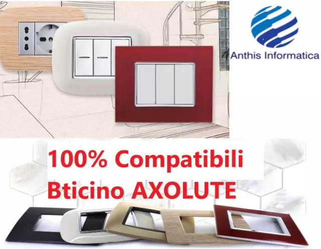 Placche Compatibili Bticino Axolute 3 4 6 Moduli Posti