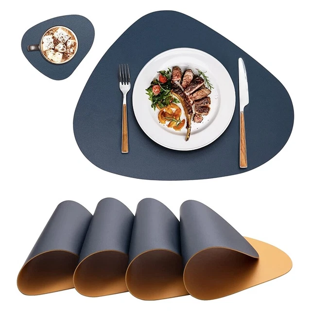 Juegos de mesa y posavasos 4 juegos, juegos de mesa, plástico lavable, redondo, T O9E1