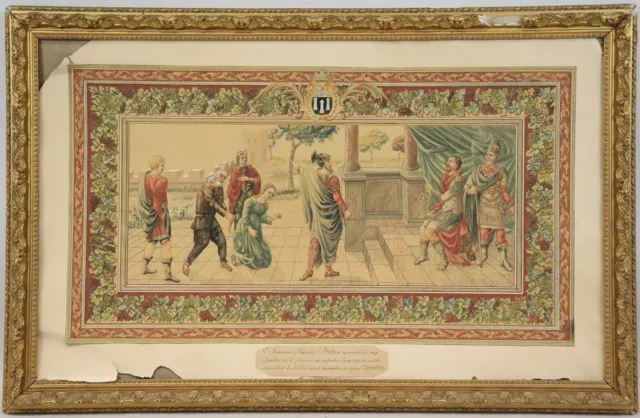 Szene mit Kaiser Probus Tusche Aquarell unleserlich signiert 1899 (BG8819)