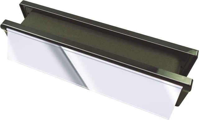 Piastra/scatola lettera intumescente cromata telaio nero 10" 250 x 70 mm