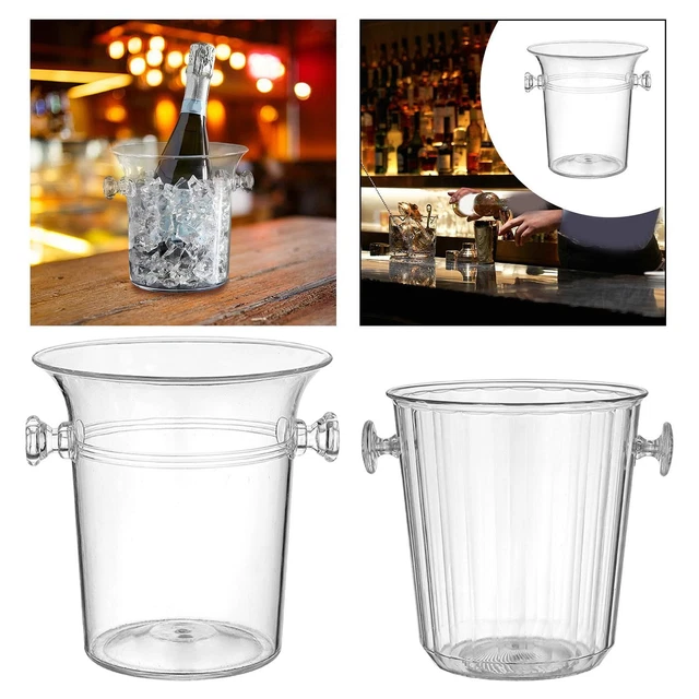 Récipient Froid Double Paroi Lamker Isotherme 1.3L - Acier Inoxydable, Double Paroi, Avec Pince Et Bac à Glaçons Seau à Glace