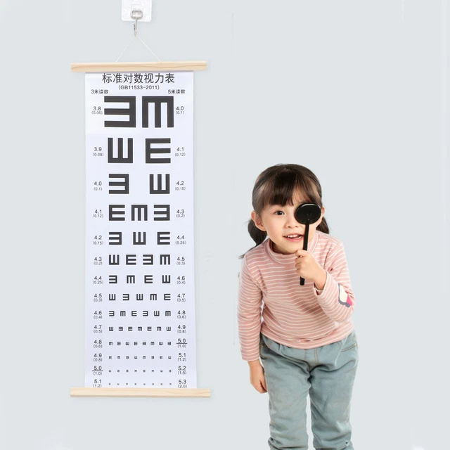 Tabella Ottometrica Ewing Illiterate 6 M | Acuità Visiva 28x56 Cm | Lavagna Parete Con Foro