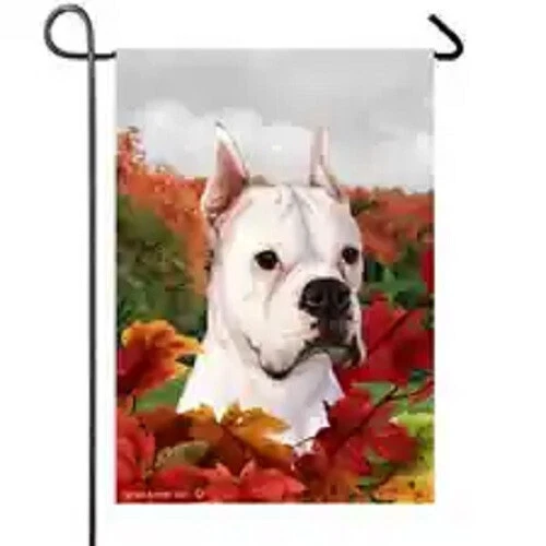 Fall Garden Flag (TB) - White Boxer 139991
