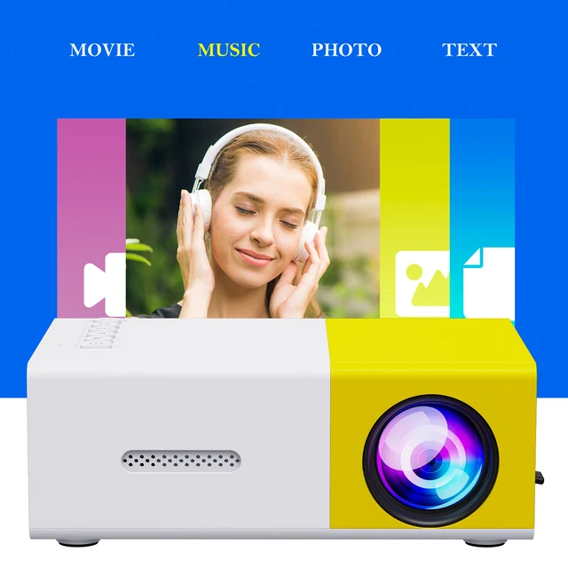 1080P Projector Mini Portable 2000 Lumen Movie Home Theater  Video Cinema Music