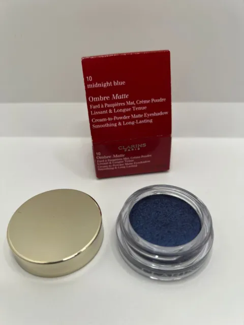 CLARINS MAKEUP - 10 Midnight Blue Ombre Matte Cream To Powder Eyeshadow Boxed