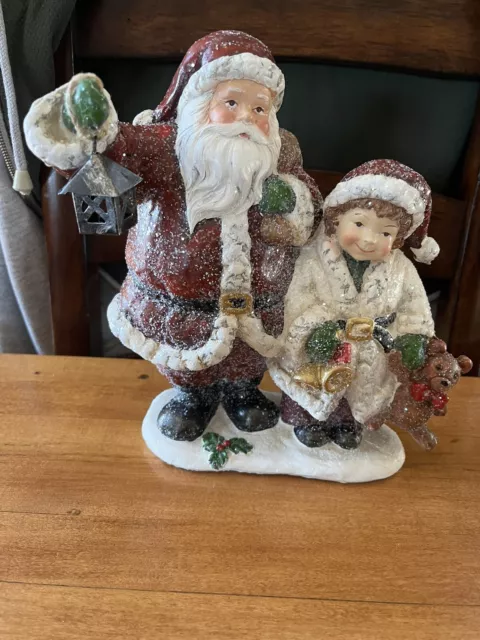 Valerie Parr Hill Glistening Santa Claus Figurine Statue Christmas Decor