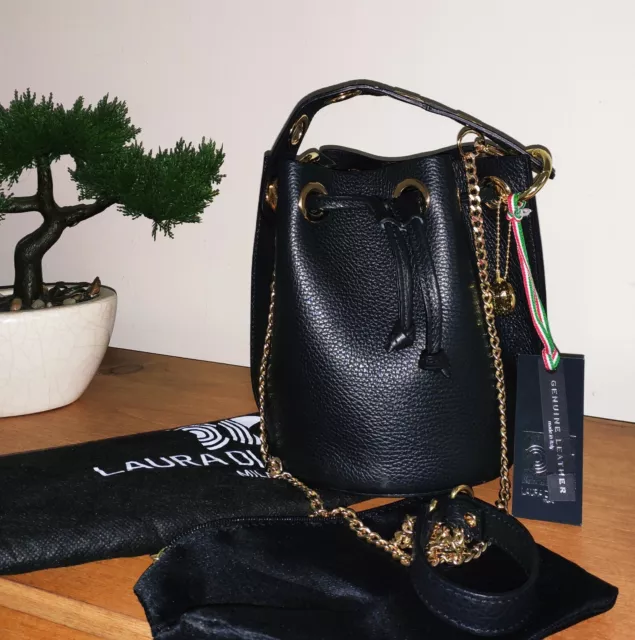 Laura Di Maggio Genuine Leather Handbag Purse Made in Italy 