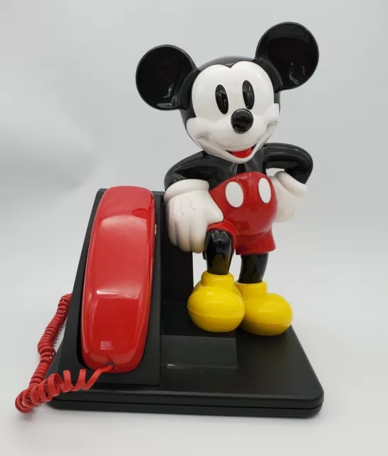 Vintage Disney Mickey Mouse Corded Land Line Touch Tone Telephone-1996 WORKS Box