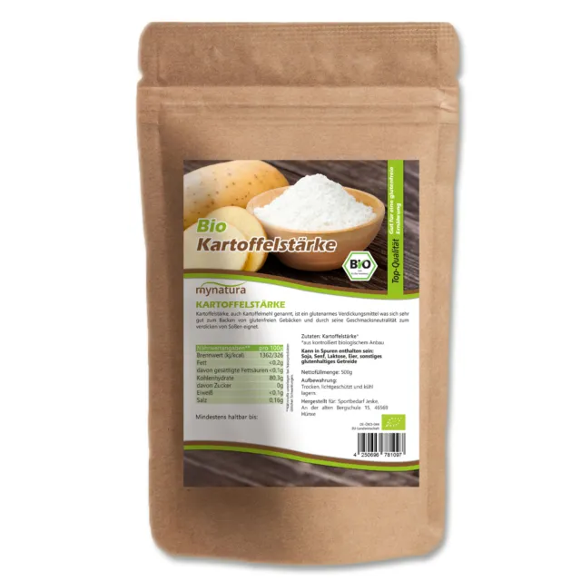 15,98 €/kg Mynatura Bio fecola di patate 500 g amido polvere per cucinare e cuocere