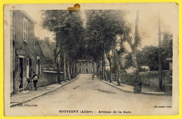 cpa FRANCE Auvergne SOUVIGNY (Allier) Avenue de la GARE Buvette