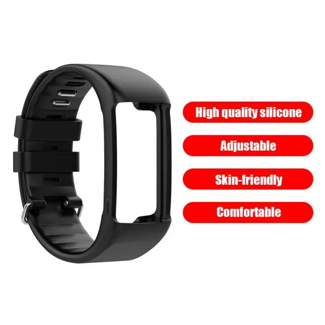 Sport Smart Watch Strap Replacement Wrist Band for POLAR A360 A370 (Black) DE 3