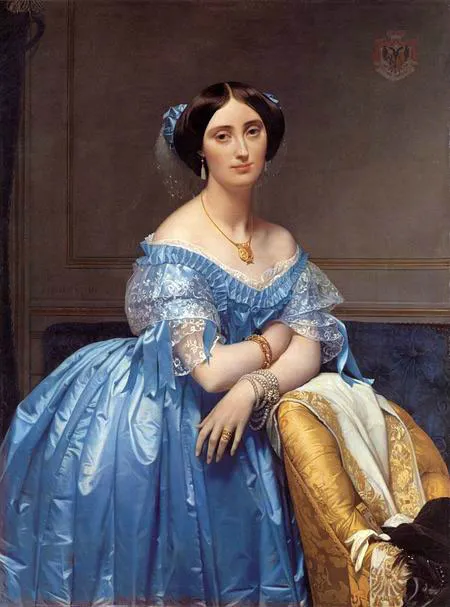 Oil painting portraits nice noble lady ingres-princess-albert-de-broglie canvas