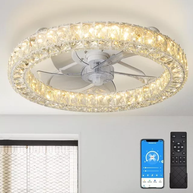 HSC Ceiling Fan with Light - Modern Bladeless Ceiling Fan with Remote Control