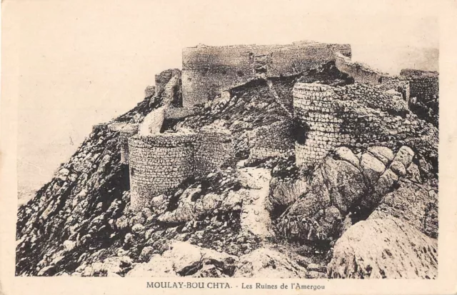 Cpa Maroc Moulay Bou Chta Les Ruins De L'amergou
