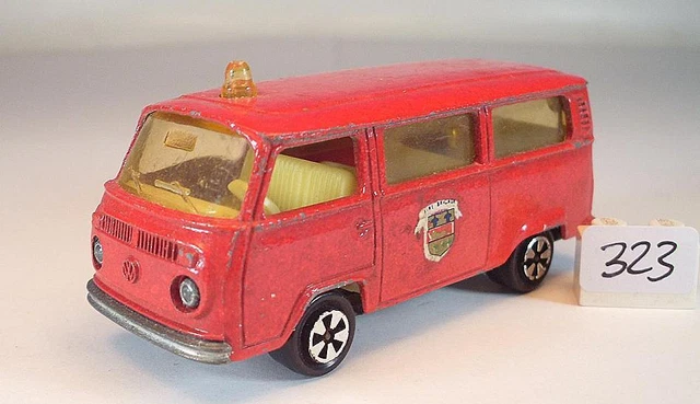 Majorette 244 – Volkswagen Fourgon Pompiers – Rare Hayon Métal – Boîte D'origine