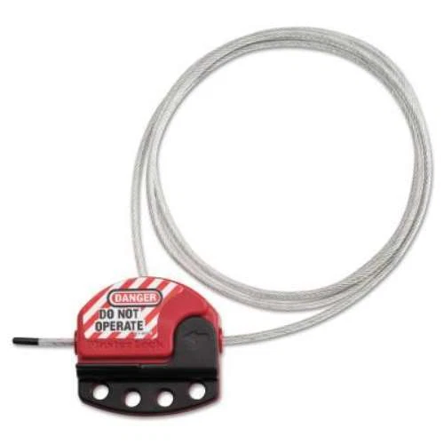 Master Lock Adjustable Cable Lockout, 6 ft, Red - 1 EA (470-S806)