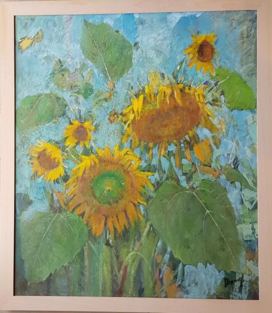 Altes Ölgemälde von German Klenner 1909-1981 55 x 65 cm. Sig. Sonnenblumen
