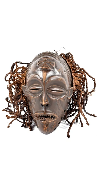 Chokwe Mask Mwana Pwo with Headdress Congo African Art