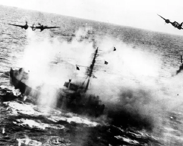 RAF Bristol Beaufighters Attacking German Ship 8x10 WWII WW2 Photo 685a