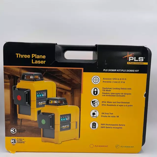 New Fluke PLS 3x360G 3.6 b Three-plane Laser Level