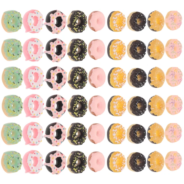 60 Pcs Gefälschte Streusel Simulations-Donut Handdekor Handy-Zubehör Ornament