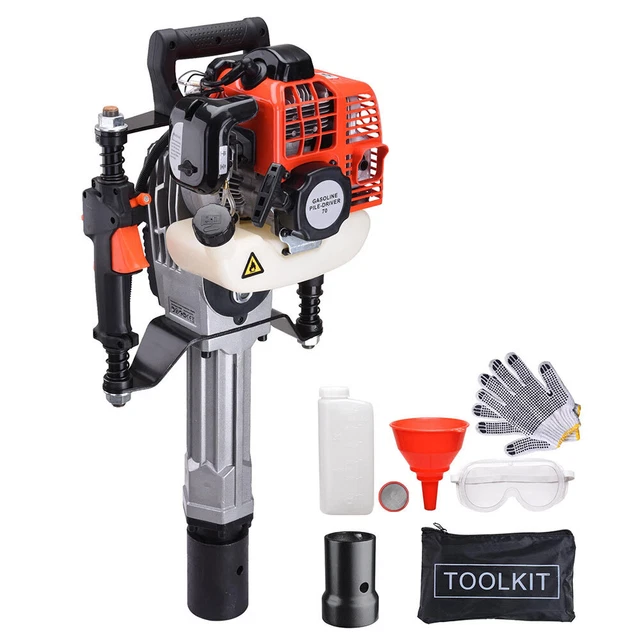 1300W 2 Stroke T Post Driver 51.7CC Gas Powered Portable Fence Pile Hammer