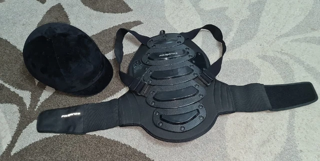 CAP EQUITAZIONE FOUGANZA 57cm e protezione dorsale bambino 12/14 a