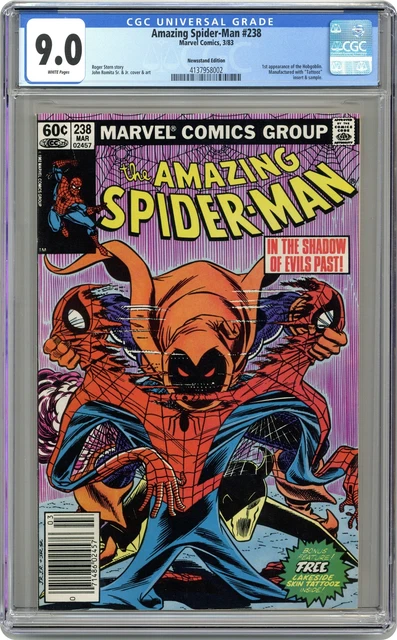 Amazing Spider-Man #238A Tattooz Included CGC 9.0 Newsstand 1983 4137958002