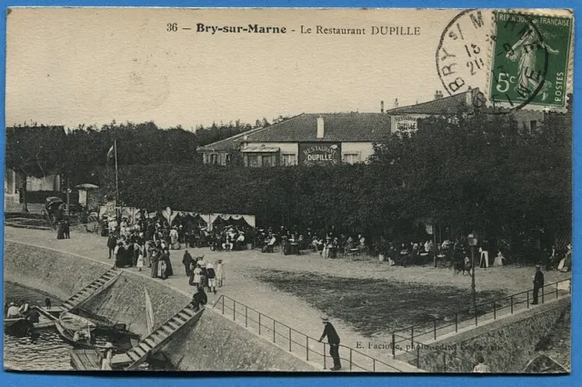 CPA: Bry sur Marne - Le Restaurant DUPILLE / 1913