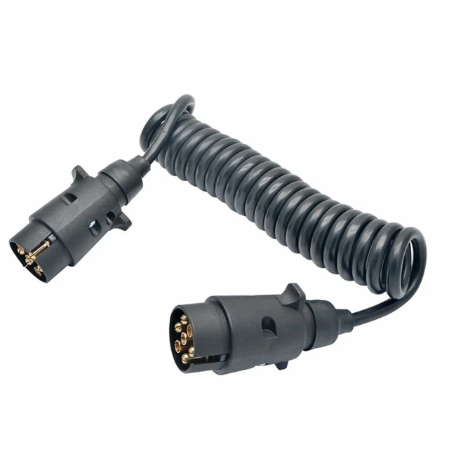 PLUG SOCKET ADAPTER Wiring Connector Caravan 3m Spring Cable Cord 7Pin ...