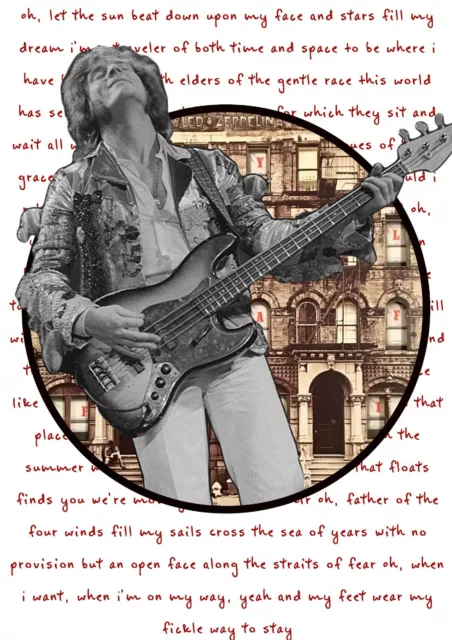 John Paul Jones Led Zeppelin Unframed Wall Art Poster Print Picture with lyrics