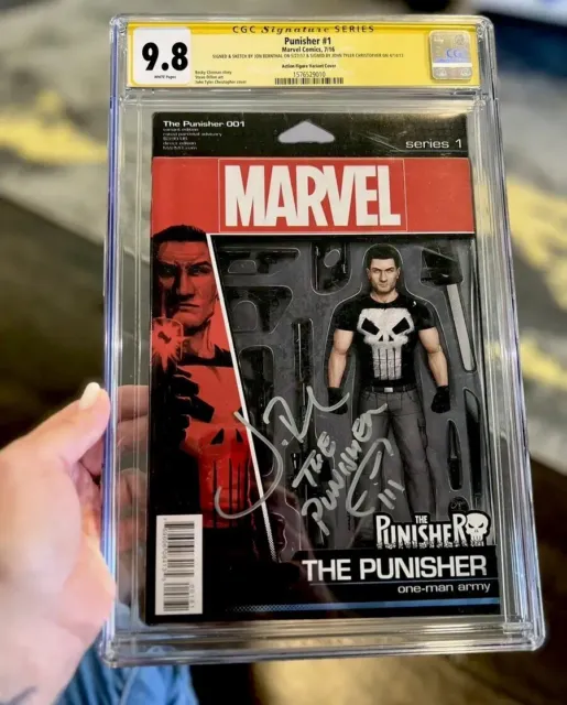 Punisher 1 Variant Cover Comic, CGC Graded 9.8 Autographed SignedBy Jon Bernthal