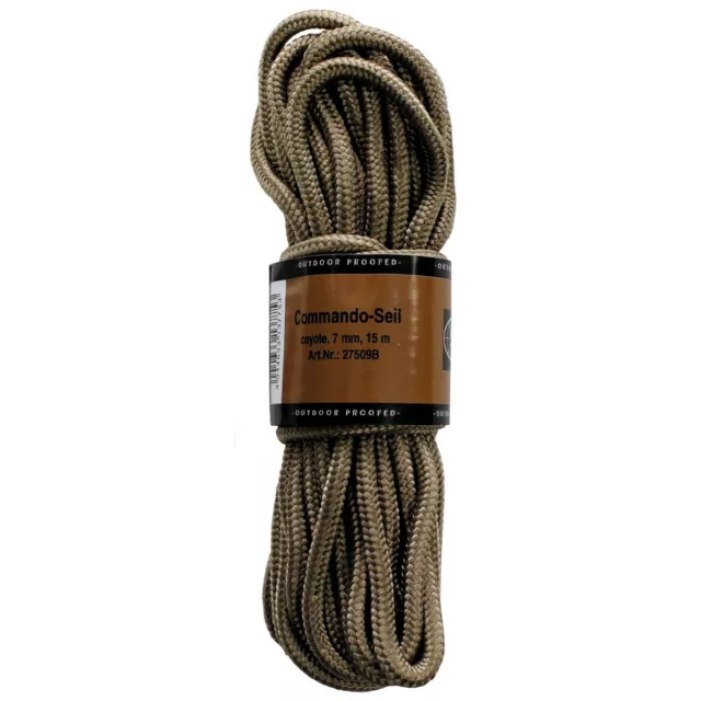 Seil Schnur Tau Militär Armee Bondage Fessel BDSM coyote tan 7 mm. 15 Meter lang